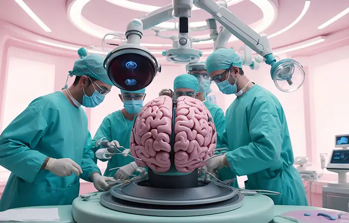 Brain Research Team at Operation Theater 3D Character Illustration image
